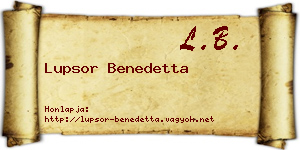 Lupsor Benedetta névjegykártya